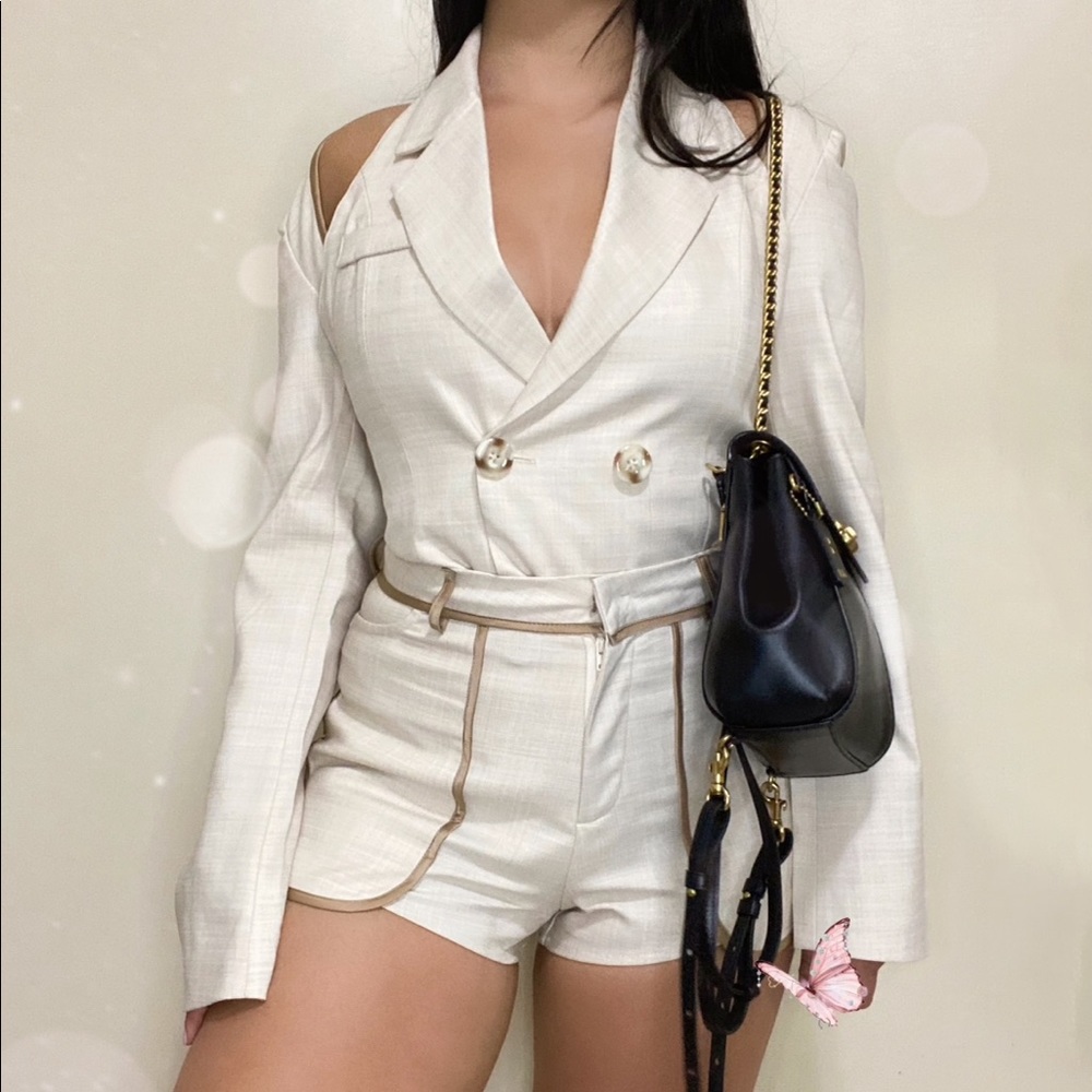 3 Pc Blazer & Shorts Set